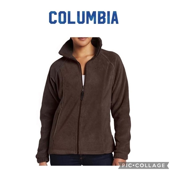 Columbia Women Benton Springs Full Zip Fleece Jacket brown size S - Picture 1 of 10